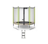 Kangui Trampoline de jardin Jumpi 305 cm – Filet de sécurité & Échelle – Taupe/Vert