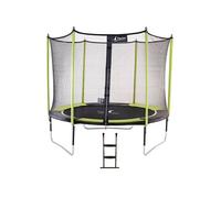 Trampoline de jardin 305 cm + filet de sécurité + échelle jumpi vert/noir 300 vert TU