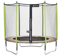 Kangui - Trampoline de Jardin 305 cm + Filet de sécurité JUMPI Taupe/Vert 300. Trampoline certifié par Le CRITT Sport & Loisirs