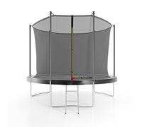 Trampoline de Jardin ø 305cm - 10FT - Filet intérieur, Matelas de Protection et Echelle - Noir