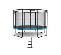 Trampoline de jardin 365 cm + filet de sécurité + échelle PUNCHI Bleu 360