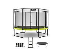 Trampoline de jardin 365 cm + filet + échelle + bâche + kit ancrage PUNCHI Vert