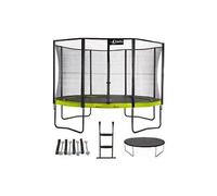Trampoline 365 cm + filet + échelle + bâche + kit d'ancrage PUNCHI Vert. - Vert