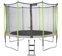 Trampoline de jardin 426 cm + filet de sécurité + échelle jumpi taupe/vert 430 vert TU