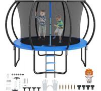 Trampoline de jardin 86cm - hauteur d'échelle - trampoline enfant intérieur/extérieur avec capacité de charge de 150kg - filet de sécurité 360° - absorbe les chocs - trampolines pour enfants & adultes