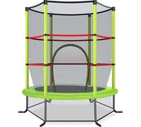 Trampoline de jardin COSTWAY Ø140cm avec filet de sécurité, trampoline pouvant supporter jusqu'à 45kg, trampoline d'intérieur/d'extérieur pour enfants à partir de 3 ans