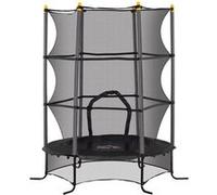 HOMCOM Trampoline Enfant Ø 1,63 × 1,9H m Filet de sécurité Porte zipée Couvre-Ressorts 6 poteaux rembourrés Inclus Bleu
