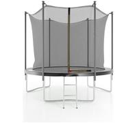 Trampoline de jardin - JUMP4FUN - 8FT - Ø244 cm - Filet intérieur - Métal noir