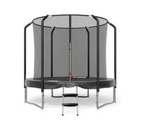 Trampoline de jardin - JUMP4FUN - LUXURY SEMI PRO - 244 cm - Noir - Sécurité incluse