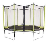 Trampoline de jardin JUMPI Vert/Noir 430 - 426 cm - Filet de sécurité Orange G