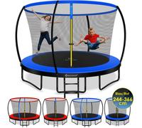 Trampoline de jardin - KESSER - Orange / Anthracite - 244 cm - Filet de sécurité - Échelle - Couverture de bord