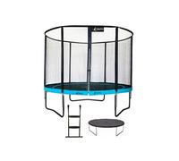 Trampoline de jardin rond 305 cm + filet de sécurité + échelle + bâche de protection PUNCHI Bleu 300