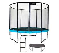 Kangui - Trampoline de Jardin Rond 305 cm + Filet de sécurité + échelle + bâche de Protection | PUNCHI Bleu 300