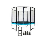 Trampoline de jardin rond 305 cm + filet de sécurité + échelle + kit ancrage PUNCHI Bleu 300