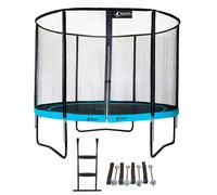 Kangui - Trampoline De Jardin Rond 305 Cm + Filet De Sécurité + Échelle + Kit D'ancrage Punchi Bleu 300