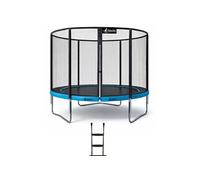 Trampoline de jardin rond 305 cm + filet de sécurité + échelle PUNCHI Bleu 300