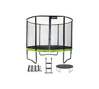 Trampoline 305 cm + filet + échelle + bâche + kit ancrage punchi vert vert TU