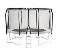 Trampoline de jardin rond ø426cm avec filet de sécurité + échelle - fabrication européenne - famili 430 beige TU