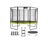Kangui - Trampoline de Jardin Rond 430 cm + Filet + échelle + bâche + kit ancrage | PUNCHI Vert 430