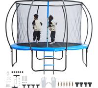 Trampoline de jardin VEVOR Trampoline de 86 cm de hauteur d'échelle, trampoline d'intérieur/d'extérieur pour enfants avec une capacité de charge de 150 kg, trampoline avec filet de sécurité 360° amort