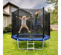 Trampoline d'extérieur pour enfants avec filet de sécurité et échelle - Imperméable - Résistant aux UV - Trampoline d'extérieur - Grand petit - Pour enfants - Famille - Trampoline de loisirs - 305 cm