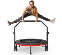 Trampoline d'intérieur BCAN, Mini-Trampoline de Fitness Pliable de 102 cm, pour Adultes, avec poignée réglable, Charge maximale de 150 kg, idéal pour l'entraînement à Domicile et Les.