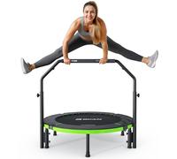 Trampoline d'intérieur BCAN, Mini-Trampoline de Fitness Pliable de 102 cm, pour Adultes, avec poignée réglable, Charge maximale de 150 kg, idéal pour l'entraînement à Domicile et Les.