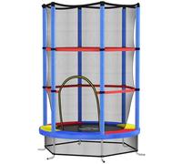 Trampoline enfant Ø140 cm max. 45 Kg - filet sécurité, porte zippée, 6 poteaux rembourrés - multicolore