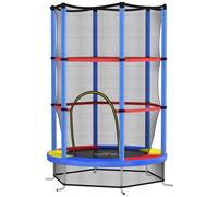 Trampoline Enfant Ø140 Cm Max. 45 Kg - Filet Sécurité, Porte Zippée, 6 Poteaux Rembourrés - Multicolore