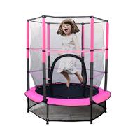 Trampoline Enfant Ø140cm Extérieur et Intérieur avec Filet de Sécurité,Poignée Antidérapante, Cadre en Acier, Trampoline Exterieur Enfant, Petit Trampoline intérieur Enfants,Charge 45KG