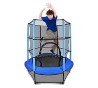 Trampoline Enfant Ø140cm,Extérieur et Intérieur avec Filet de Sécurité, Poignée Antidérapante, Cadre en Acier, Trampoline Exterieur Enfant, Petit Trampoline intérieur Enfants,Charge 45KG