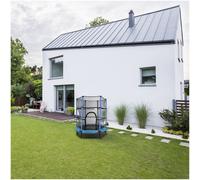 HyperMotion Trampoline de jardin pour enfant 140 cm – Filet de sécurité, entrée zippée, H 162 cm
