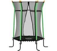 HOMCOM Trampoline pour Enfant Ø 1,63 x 1,9 m Filet de sécurité Porte zippée 6 poteaux rembourrés Inclus Charge Max. 50 kg Vert Noir