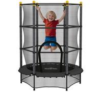 HomCom Trampoline de jardin enfants Ø1,40×1,90 m Filet de sécurité porte zippée 6 poteaux Noir