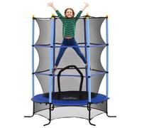 HOMCOM Trampoline Enfant Ø1,63 x 1,9H m Filet de Sécurité Porte Zipée Bleu