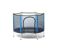 Trampoline Enfant Salty 140 - Bleu - Trampoline résistant Parfait pour intérieur et extérieur, avec Filet de Protection zippé, et Protection des Bords