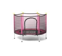 Trampoline Enfant Salty 140 - Rose - Trampoline résistant Parfait pour intérieur et extérieur, avec Filet de Protection zippé, et Protection des Bords