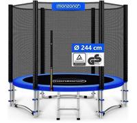 Trampoline Extérieur Ø244cm MONZANA® Kit Complet (Filet de Sécurité, Coussin de Protection, Échelle) max. 120kg