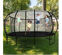 Trampoline Extérieur Enfant +3 ans Charge jusqu'à 150Kg - HYPERMOTION - 487 cm - Filet de sécurité Zippé - Échelle antidérapante