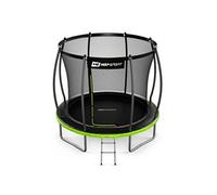 Hop-Sport Trampoline Extérieur Enfant Citrouille 244 cm, Kit Complet avec Filet de sécurité interieur, Tapis de Saut, Échelle, Certificats de sécurité Noir / Vert G