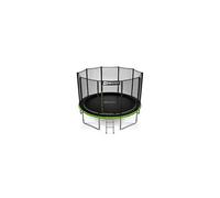 Hop-Sport Trampoline Extérieur Enfant Rond 366 cm, Kit Complet avec Filet de sécurité, Tapis de Saut, Échelle, Capacité de Charge 150 kg, Certificats de sécurité Noir / Vert G