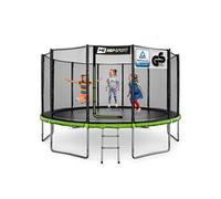 Hop-Sport Trampoline Rond pour Enfants 427cm, Kit Complet Jardin, Filet de sécurité Extérieur, Max. 150kg, Certificat TÜV/GS