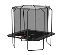 Trampoline extérieur Luxury Carré - 244 x 244cm Noir - Pack complet avec Echelle, Tapis de Saut, Matelas de protection et Filet de