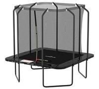 Trampoline extérieur Luxury Carré Noir - 244x244cm - avec Echelle, Tapis de Saut, Matelas de protection et Filet de sécurité Noir G