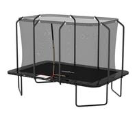 Trampoline extérieur Luxury Rectangle - 244 x 366cm Noir - Pack complet avec Echelle, Tapis de Saut, Matelas de protection et Filet
