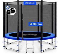 Trampoline extérieur rond Ø305cm max. 150kg - MONZANA® - Set complet: filet de sécurité, échelle, tapis de saut, 8 barres