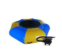 Trampoline gonflable avec gonfleur électrique, échelle de corde, cordes d'amarrage et ancre pour piscines et lacs
