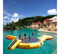 Trampoline gonflable avec toboggan et corde pour lacs et piscines, 3 pieds, parfait pour s'amuser en famille et adultes