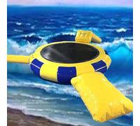 Trampoline gonflable avec toboggan, sac de saut et échelle d'escalade pour utilisation sur le lac par adultes et enfants