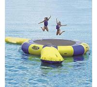 Trampoline gonflable avec toboggan - Saut et rebondissement en toute sécurité pour les lacs et les piscines, parc aquatique, aventure, activités de plein air pour enfants et design portable